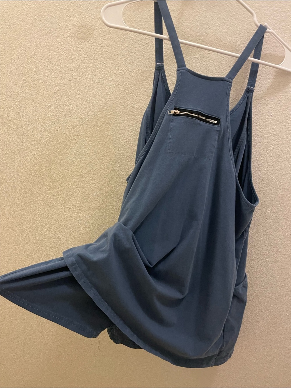Rust Red & Slate Blue Spaghetti Strap Rompers - Picture 4 of 8
